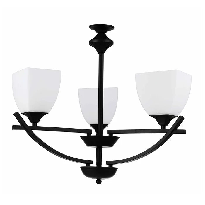 Pendant Light Classic Frosted Glass Black — PL 7038-27-03-BK