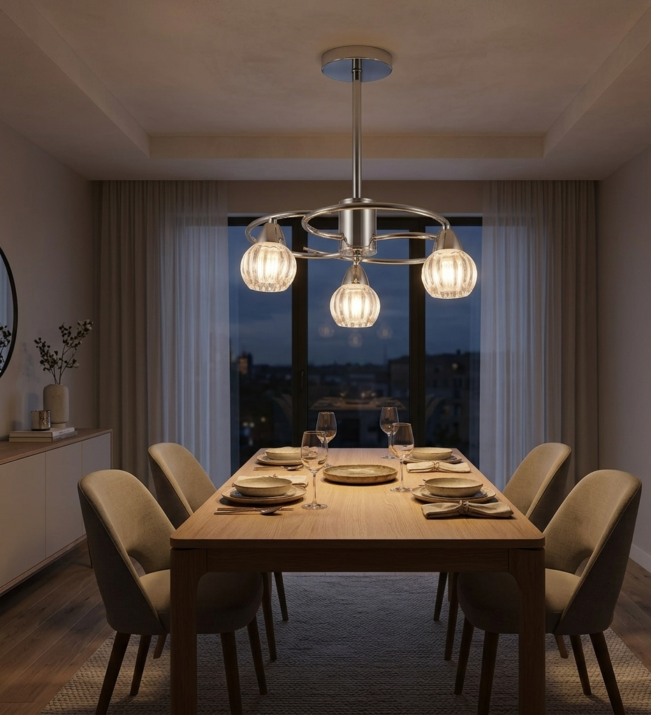 Pendant Light E14 Silver — PL 7041-14-03-SI