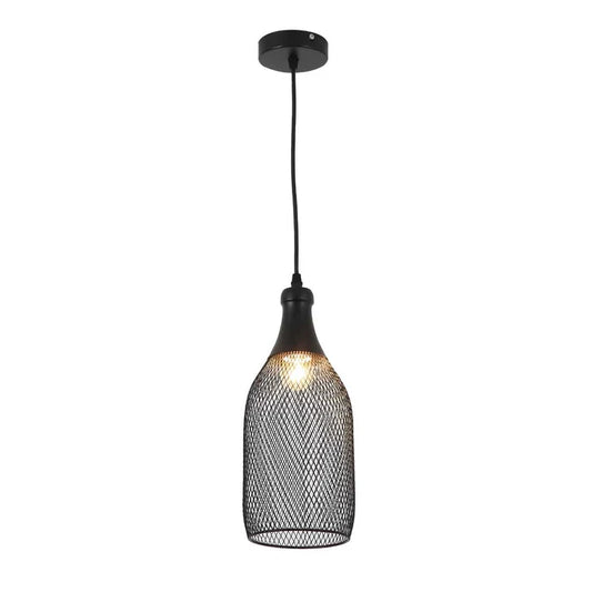 Lamp Holder Industrial Mesh Black — PL 7914-02-BK