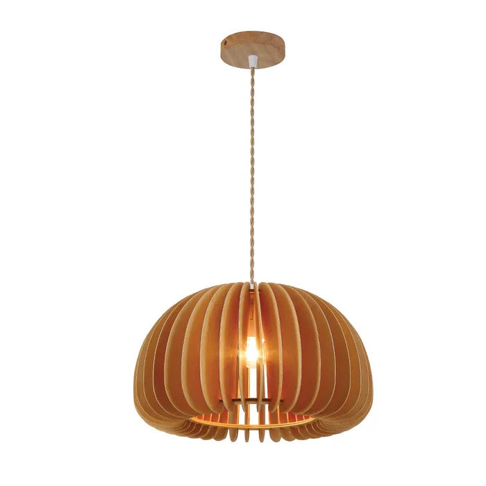Elegant Wooden Dome Pendant Light — PL WD25-04