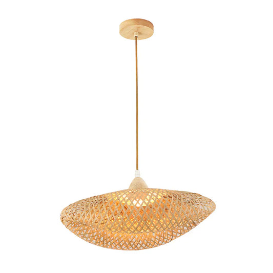 Pendant Light Natural Wood Finish, Bamboo — PL WD25-09