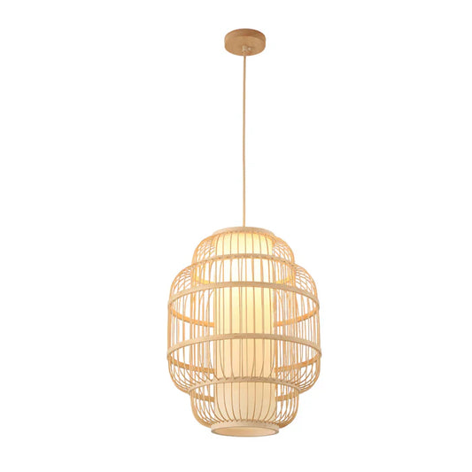 Pendant Light Oval Woven Design Bamboo — PL WD25-25
