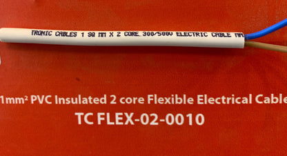 Power Cable 1mm 2Core Black — MT FLEX-02-0010-BK