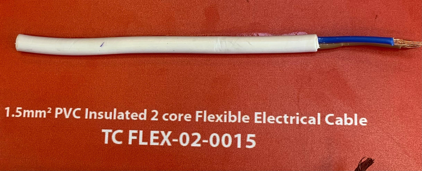 Power Cable 1.5mm 2Core Tri-Colour Black — TC FLEX-02-0015-BK