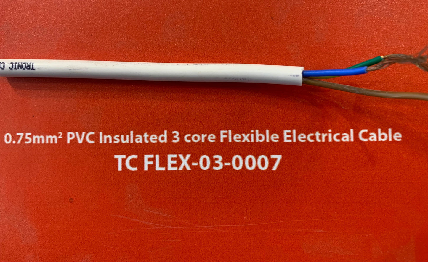 Power Cable 0.75mm 3Core Tri-Colour Black — TC FLEX-03-0007-BK
