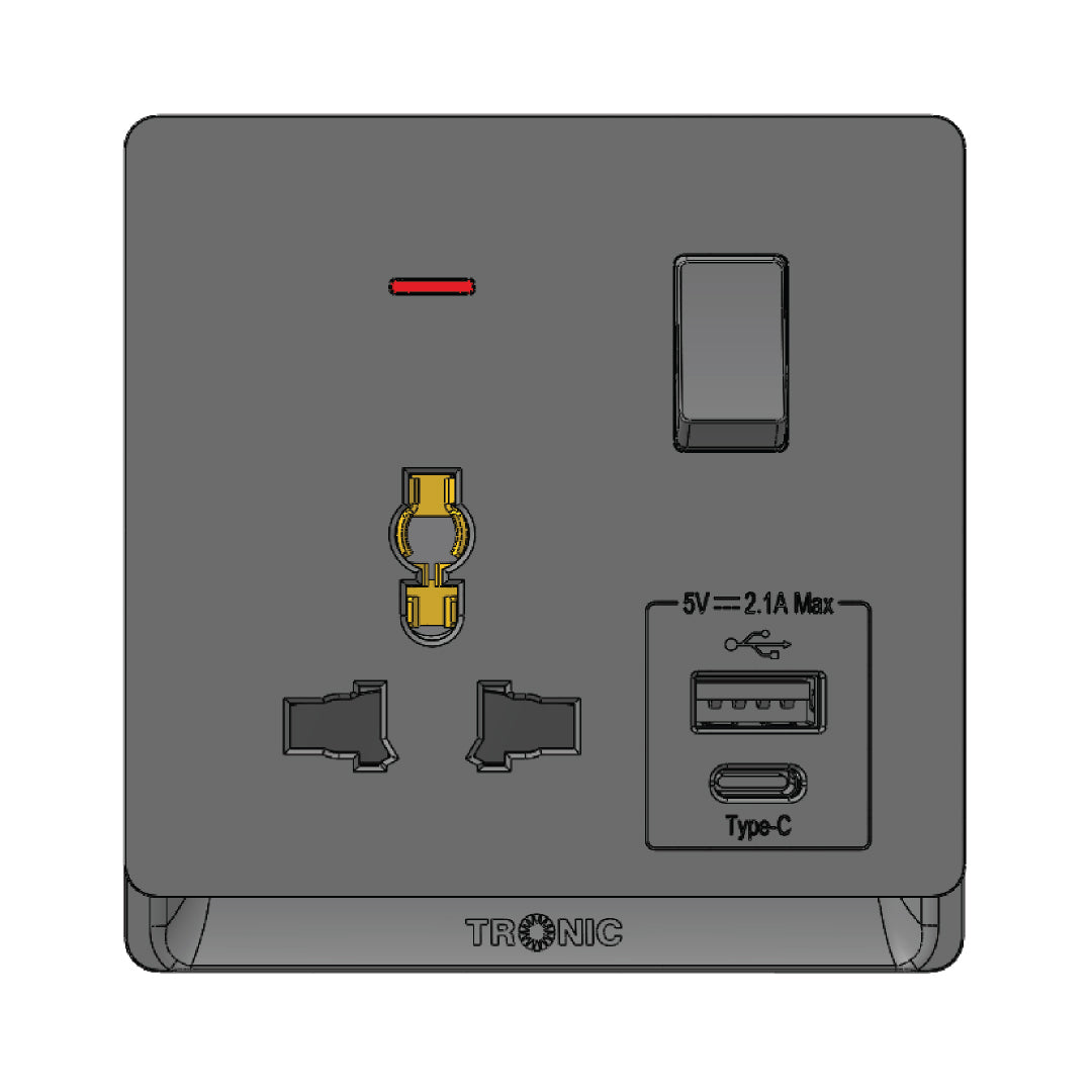 Basic Switches Premium Universal Single Black — TD 5113-UN-UB-BK