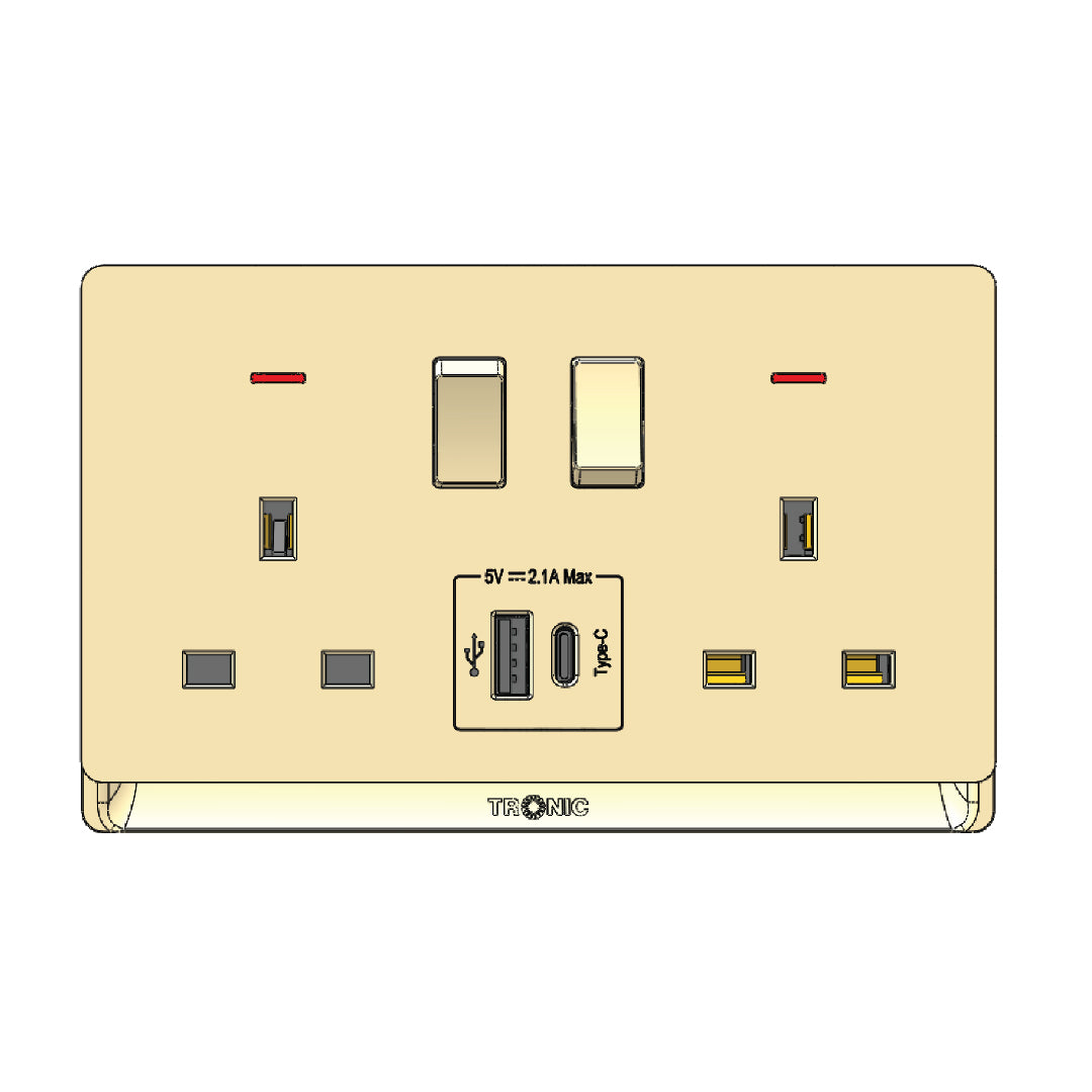 Switch Socket Premium Double Usb-A Black — TD 5213-UB-BK