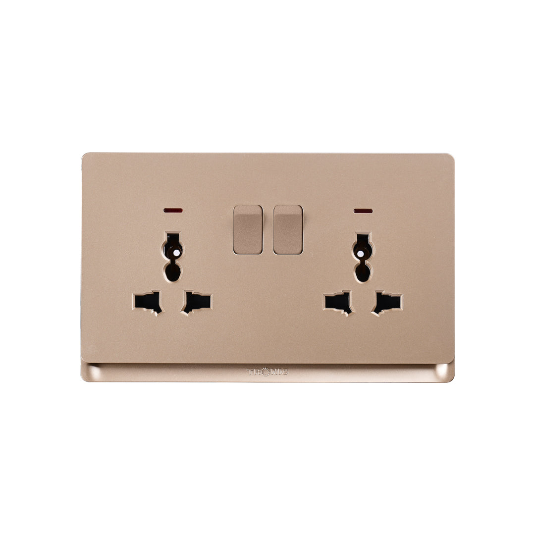 Switch Socket Premium Universal Double Gold — TD 5213-UN-GO