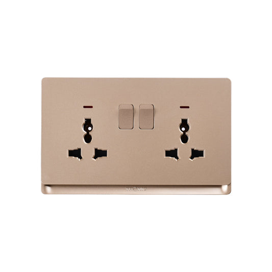 Switch Socket Premium Universal Double Gold — TD 5213-UN-GO
