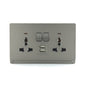 Switch Socket Premium Universal Double — TD 5213-UN-UB-GY