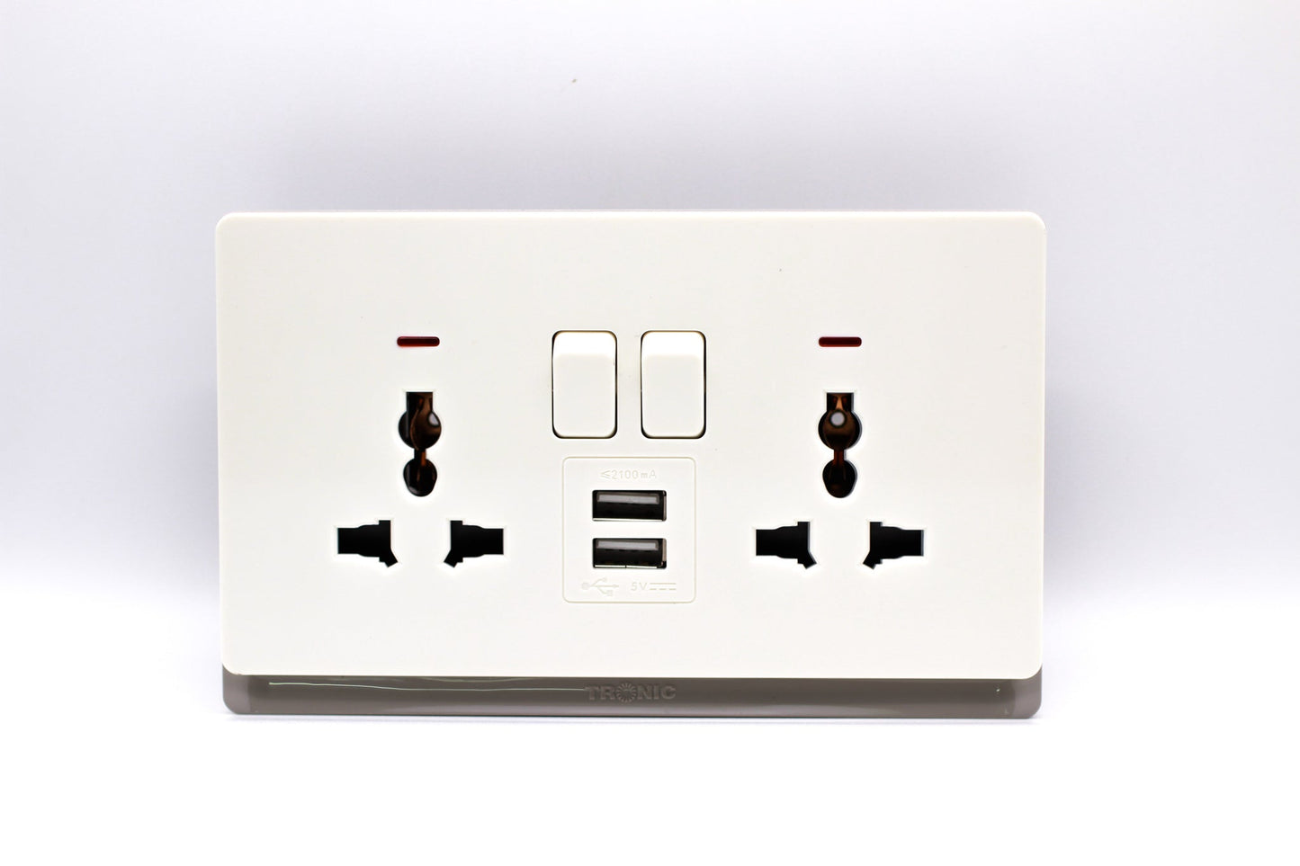 Switch Socket Premium Universal Double — TD 5213-UN-UB-GY