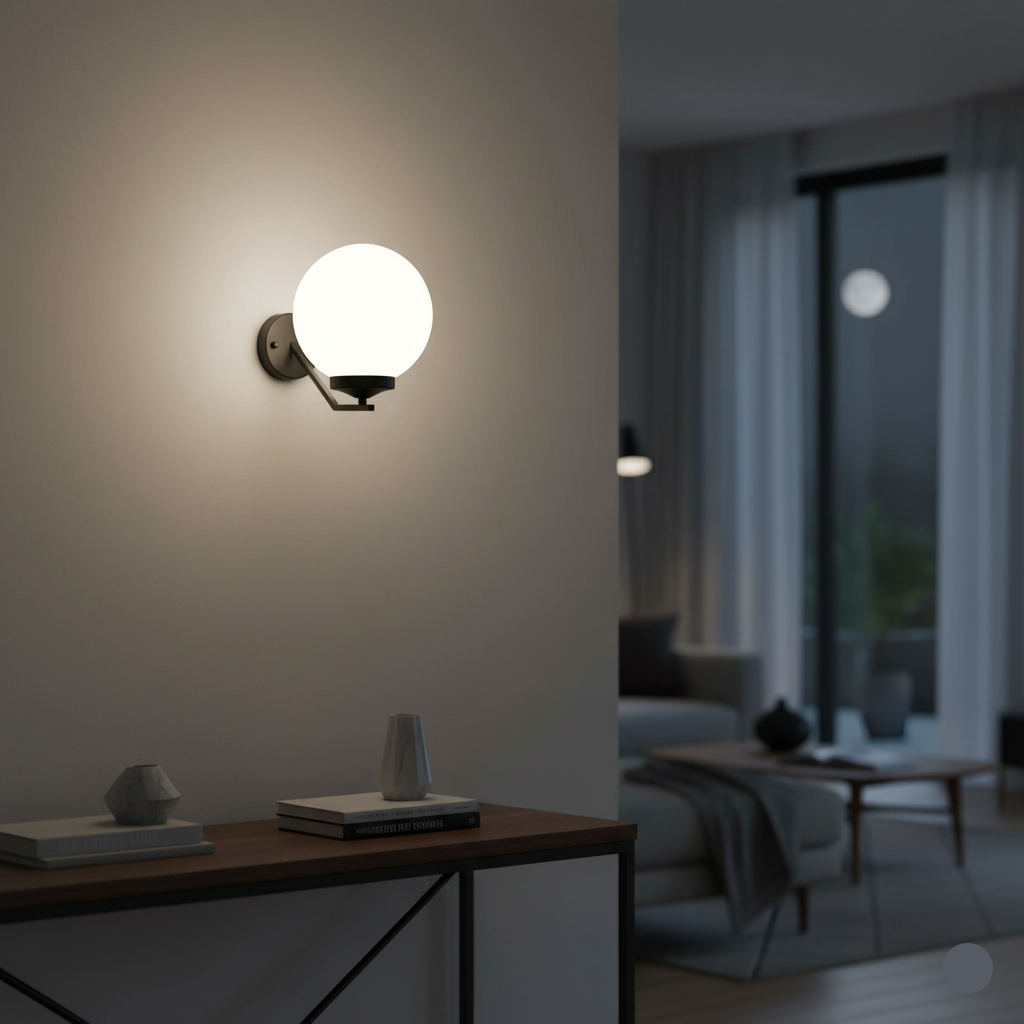 Fence Light Classic Globe Wall E27 — TG GLBM-20-10-8B