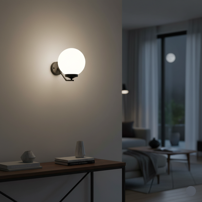 Fence Light Classic Globe Wall E27 — TG GLBM-20-10-8B