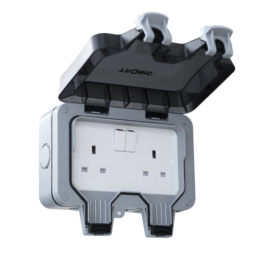 Waterproof Box Double Outlet Gray — TP 5213-WP