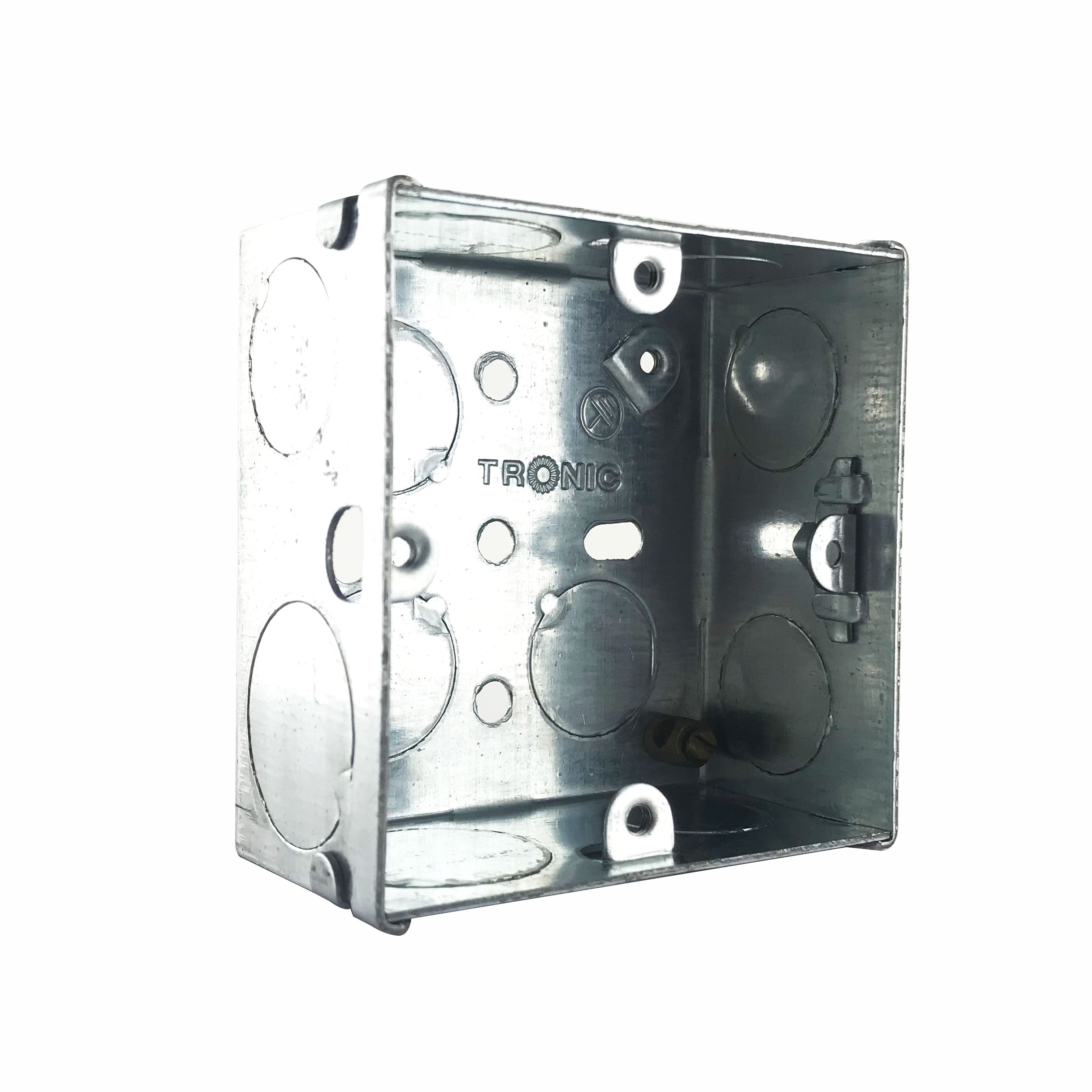 Switch Boxes Single Galvanised Iron Silver — TR 2331