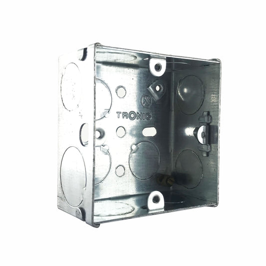 Switch Boxes Single Galvanised Iron Silver — TR 2331