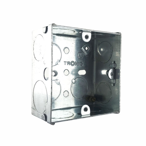 Switch Boxes Single Galvanised Iron Silver — TR 2331