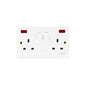 Wall Socket Double Outlet W/Neon White — TR5213N