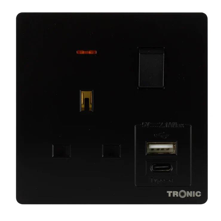 Premium Single Outlet Black — TS 5113-UB-BK