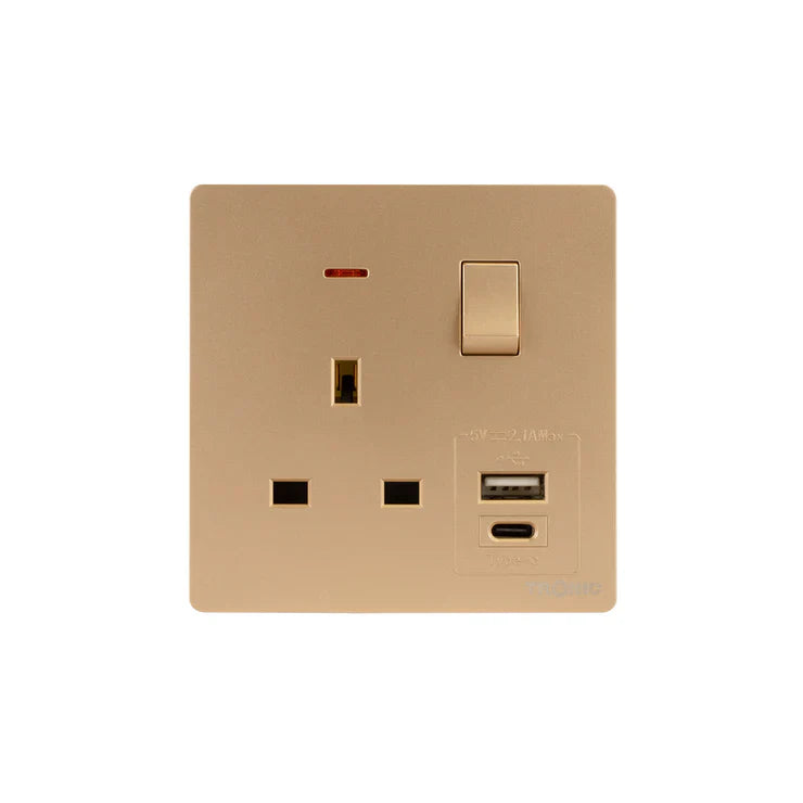 Premium Single Outlet Black — TS 5113-UB-BK