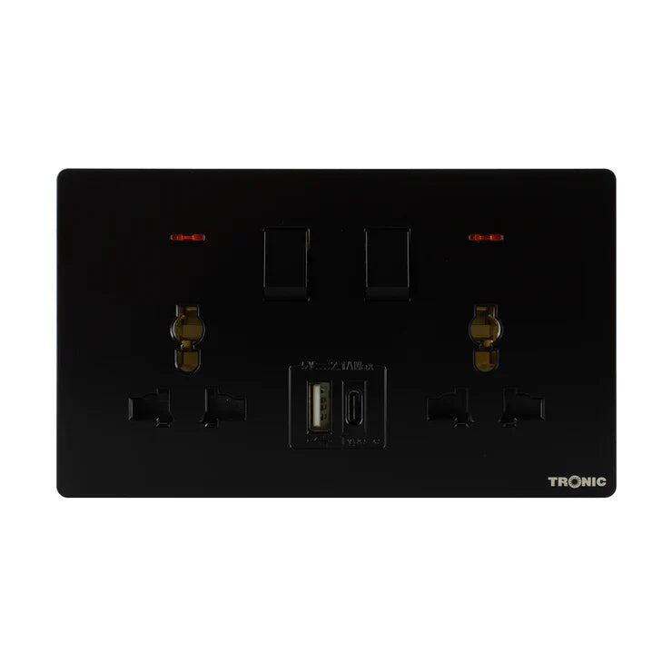 Premium Double Outlet Black — TS 5213-UN-UB-BK