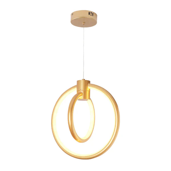 Golden LED Pendant Light – 30W, Dual Ring Design — WH 2501-GO-TC