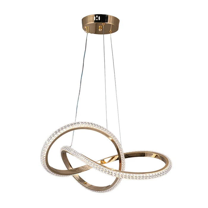 Golden Crystal Twist Pendant Light – 50W LED — WH 25CL-11-GO-TC