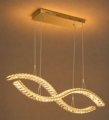 Infinity Crystal LED Pendant Light 18W Tri-Colour Gold — WH 2609-GO-TC