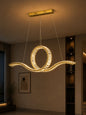 Infinity Crystal LED Chandelier Tri-Colour Gold — WH 2617-GO-TC