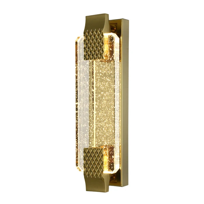 Elegant Gold & Clear Glass Linear LED Wall Light — WH 2618-GO-TC