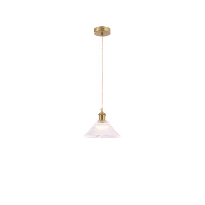 Pendant Light E27 Brass — PL 2024-08-GL-CL